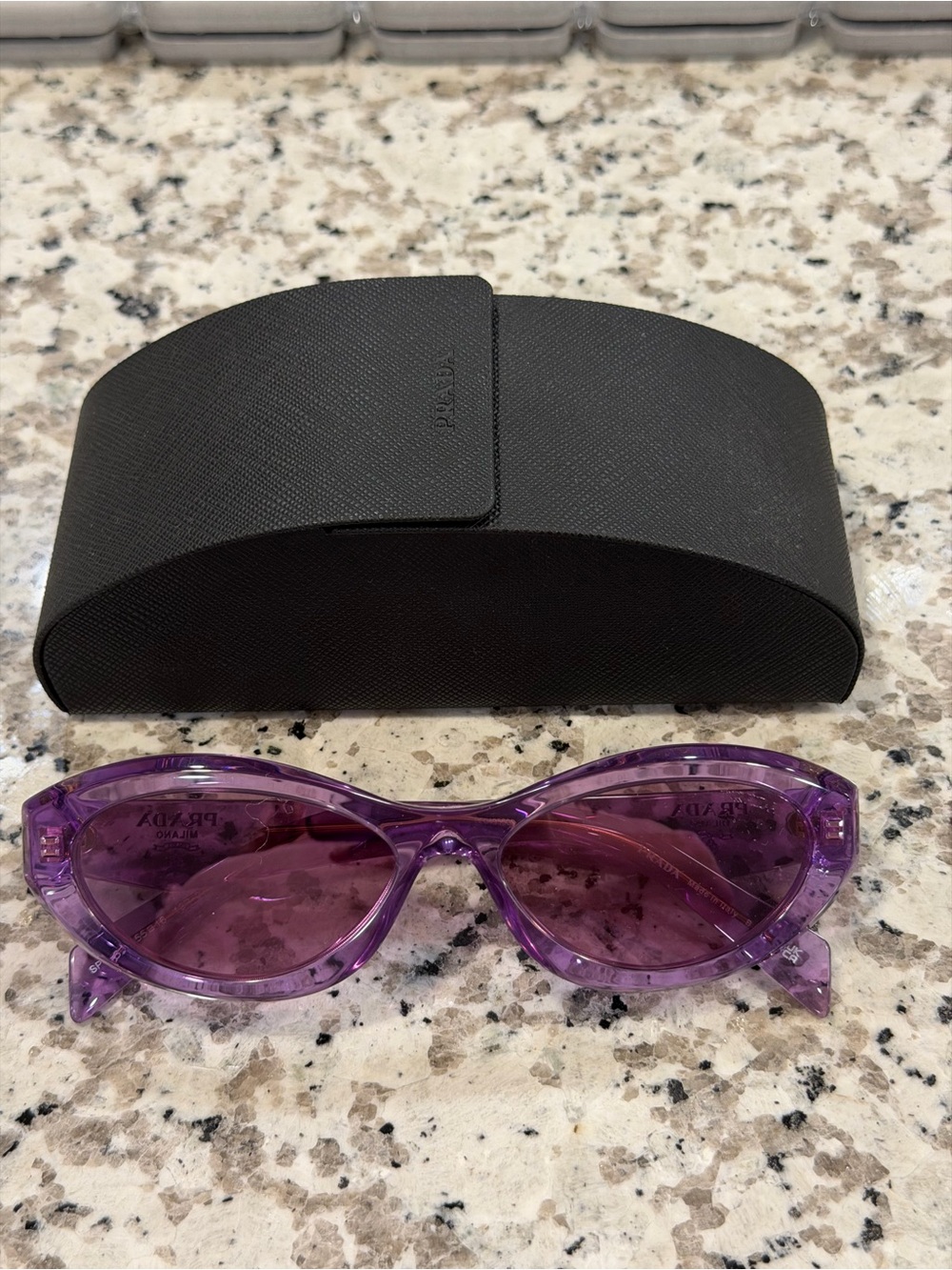Prada Translucent Purple Cat-Eye Sunglasses